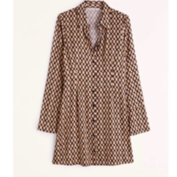 Abercrombie & Fitch Geometric Patterned dress - Black and Tan - Picture 1 of 6